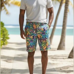 Loudmouth Leopard Jungle Safari Golf Tennis Pickleball Shorts Size 44